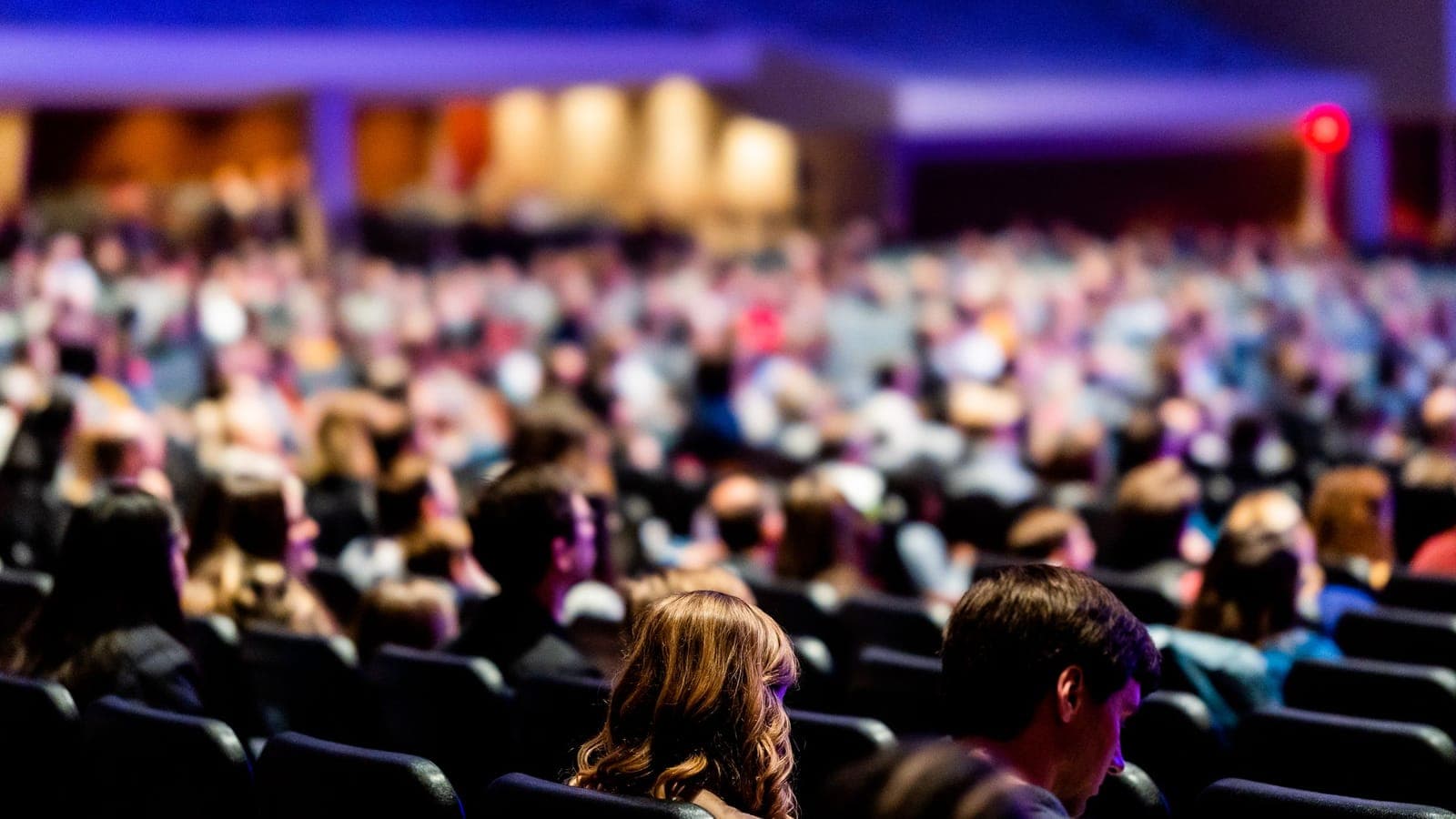 A conference hall set for delegates