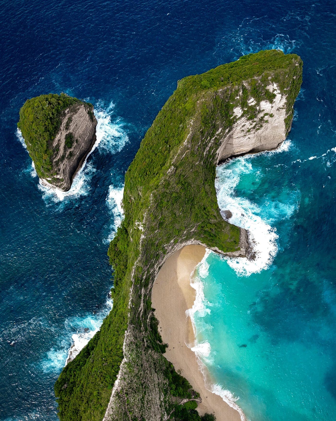 Bali's coastline from the air