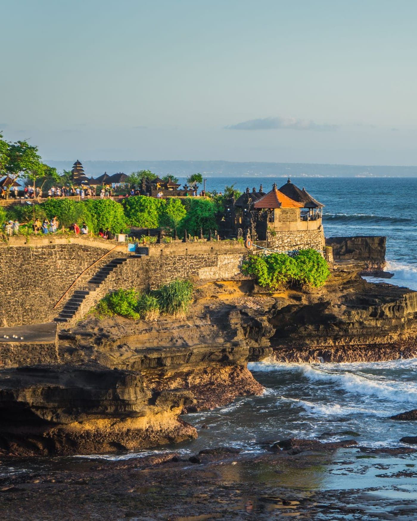 Tanah Lot temple on its rock above the surf