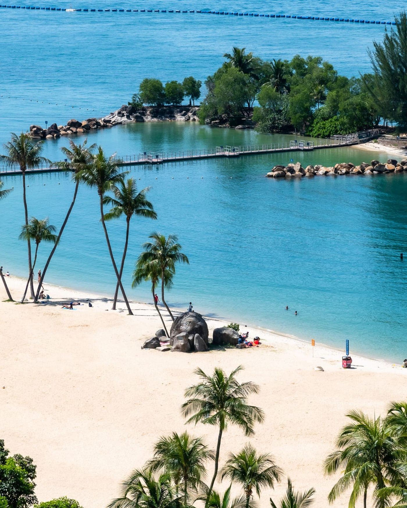 Beach and palms on Sentosa