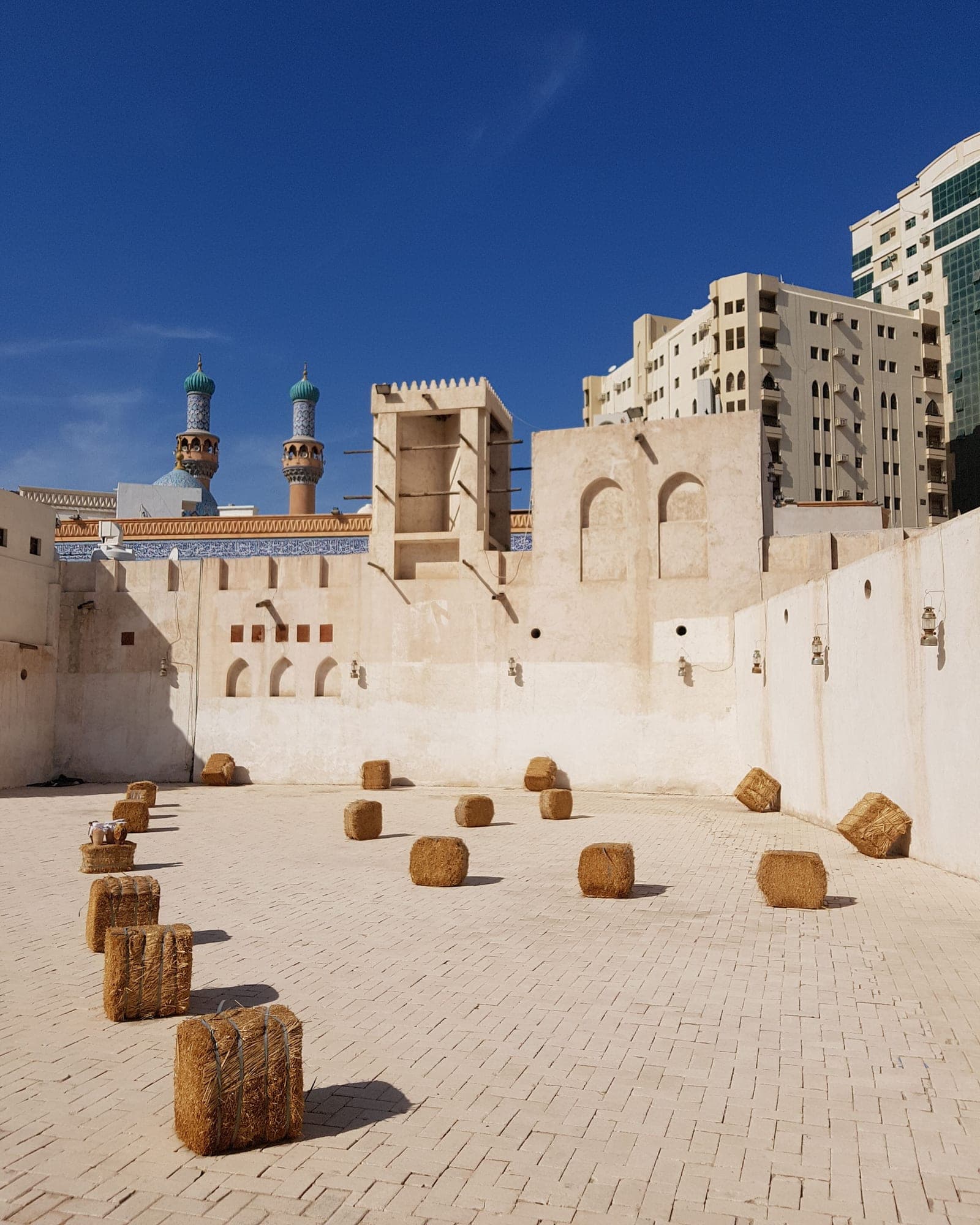 Restored coral-and-gypsum courtyard houses in the Heart of Sharjah